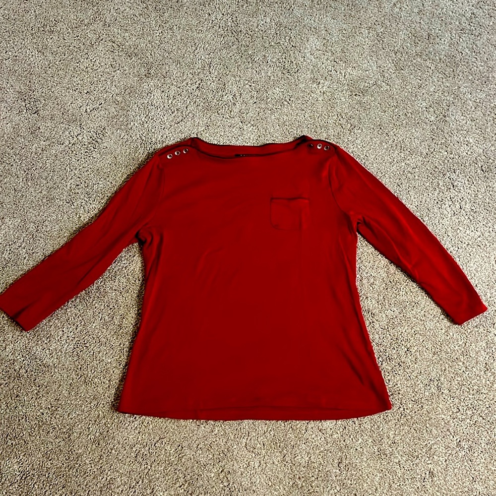 Lauren Ralph Lauren long sleeve cotton boatneck top